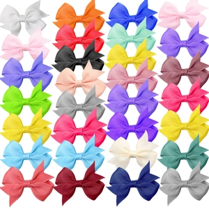 28 colors set of handmade swallowtail grosgrain ribbon hair bows for girls