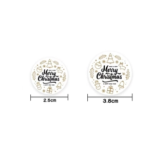 Rouleaux d'autocollants de Noël avec rennes dorés en tailles de 2,5 cm et 3,8 cm