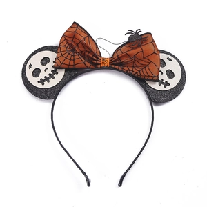 Halloween spiderweb bow skull mouse ears headband for holiday party cosplay hair accessories