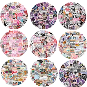 Reading Theme Waterproof PVC Stickers Matte Finish Removable Decals For Laptop Water Bottle Suitcase Journal Book Lovers