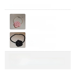 Tableau détaillé des tailles et matériaux pour colliers de fleurs et bracelets en perles