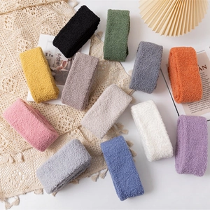 Thick warm coral fleece over-knee socks in multiple solid colors for women winter