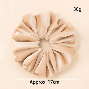 Oversized champagne velvet scrunchie, 17cm diameter with premium shiny texture