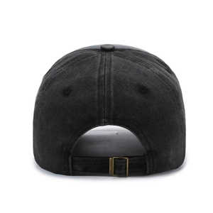 Casquette de baseball en jean noir délavé vintage avec boucle réglable à l'arrière