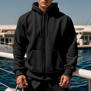 Sweat À Capuche Entièrement Zippé Pour Homme Fleece Sweatshirt Manches Longues Chaud Veste Sportswear
