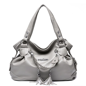 Women PU Leather Handbag Large Capacity Tassel Hobo Shoulder Bag With Braided Handle Casual Vintage Tote For Daily Use