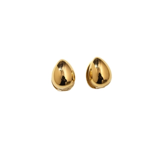 Polished gold teardrop earrings featuring a sleek mirror finish and minimalist design