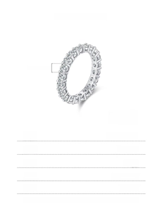 Detail specifications of 925 sterling silver eternity ring with 0.10ct moissanite stones