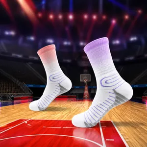 Leistungsstarke dicke Basketballsocken mit Farbverlauf und Handtuchboden-Struktur