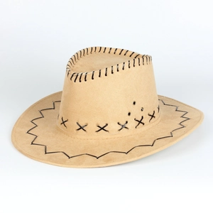 Chapeau Cowboy Occidental Suédine Feutre Large Bord Protection Solaire Extérieur Style Rétro Pour Hommes Femmes Décor