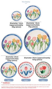 Guida alle dimensioni dei sottopiatti in corda di cotone con stampa di tulipani stile nordico