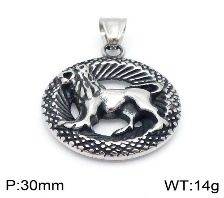 Détail du pendentif lion zodiaque argent vintage 30mm avec dimensions et poids 14g