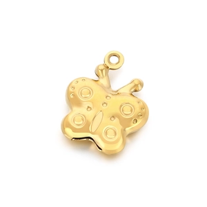 3D hollow butterfly pendant in 18k gold finish made of polished stainless steel