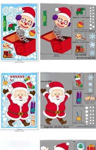 Tableau des tailles pour autocollants de Noël avec Père Noël et motifs festifs