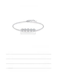 Detailed size parameters of 925 sterling silver bracelet with sparkling flower charms