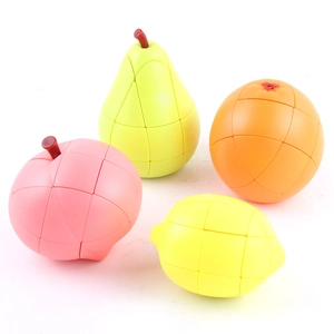 Set de cubos rompecabezas 3D con formas de manzana pera naranja y limón