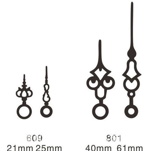 Lancette vintage in metallo nero per orologi, set 609 e 801 per riparazione fai-da-te