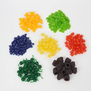 Surtido de frutas en miniatura de resina como fresas y cítricos para manualidades DIY