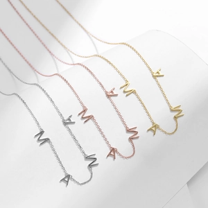 Collier MAMA minimaliste en argent sterling S925 en argent, or et finitions or rose