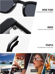 Detail view of integrated nose pads and metal hinges on retro round frame sunglasses