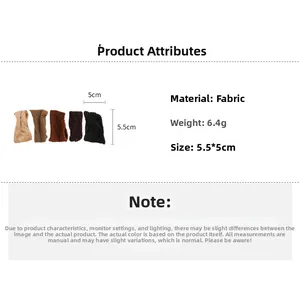 Detailed view of elastic fabric hair ties in various colors with 5.5x5cm size specifications