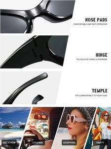 Close-up of integrated nose pads and durable metal hinges on Y2K futuristic sunglasses