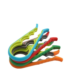 5-piece set of colorful 4-in-1 multi-functional bottle openers with non-slip grip handles