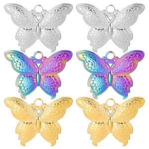 Collier Pendentif Papillon Acier Inoxydable Plaqué Or 18K Design Sculpté Creux Bijoux Minimalistes Pour Femmes