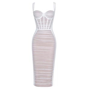 White sweetheart velvet mesh corset dress with bodycon fit and ruched detailing
