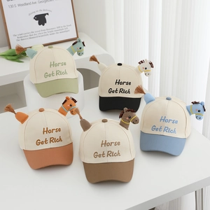 Casquettes de baseball cheval pour enfants en cinq couleurs avec broderie Horse Get Rich
