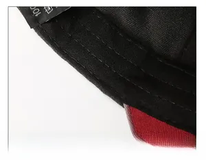 Macro detail of high-quality stitching and a widened sweatband inside a vintage baseball cap