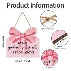 Détails de la plaque en bois nœud rose avec impression HD et dimensions précises