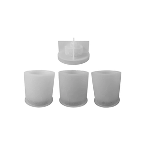Moule en silicone cylindrique pour bougies avec relief de sapin de Noël renne et flocon