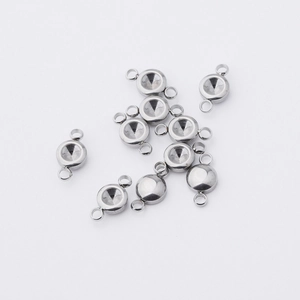 Supports de pierre de naissance 6,5mm en acier inoxydable pour bijoux personnalisés