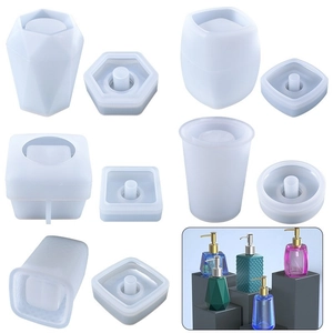 Moule en silicone DIY pour flacons de lotion géométriques en résine formes 3D