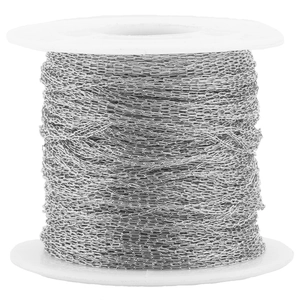 Spool of silver 0.25mm stainless steel cross chain for DIY jewelry making accessories