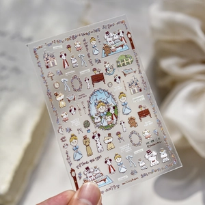 Embossed fairy tale nail stickers with princess and castle designs for DIY nail art decoration