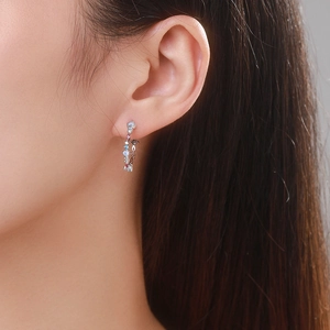 Elegant s925 sterling silver hoop earrings featuring colorful round-cut cubic zirconia