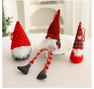 Three-piece Christmas gnome set featuring reindeer antlers and Nordic knit patterns