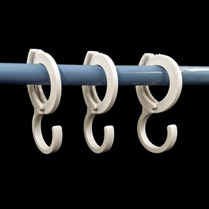 S Shaped Locking Hooks Plastic White Multi Purpose Buckle Clip For Wardrobe Kitchen Bathroom