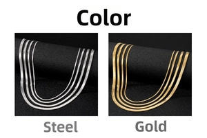 Flache Schlangenkette Set in Silber und Gold in verschiedenen Breiten für Damen und Herren