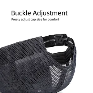 Quick-dry mesh baseball cap with adjustable rear buckle closure for custom fit
