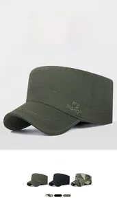 Close-up of FS FASHION embroidery and fabric texture on men's cotton flat top cap