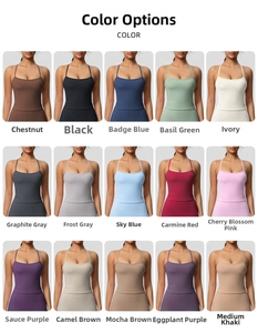 Palette di 15 colori a tinta unita per canotte sportive e top da yoga da donna