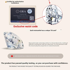 S925 silver moissanite stud earrings with GRA certificate and unique laser serial number