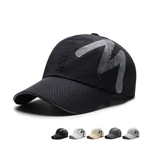 Reflective Baseball Cap Breathable Mesh Quick Dry Hat Sun Protection Perforated Polyester Letter Pattern Adjustable