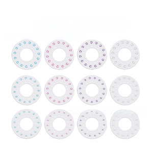 Set of 12 replacement rhinestone hair gem discs in assorted colors for kids hair styler