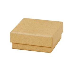 Minimalist square kraft paper gift box in natural brown color with a two-piece lid design