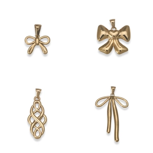 Stainless Steel Bowknot Pendants Heart Infinity Knot Gold Charms DIY Jewelry Making Elegant Fashion Accessories For Women