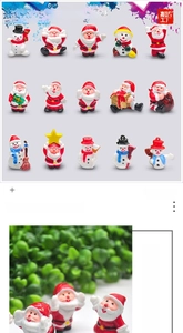 Detailed collection of 15 hand-painted Christmas mini figurines including Santa and snowmen